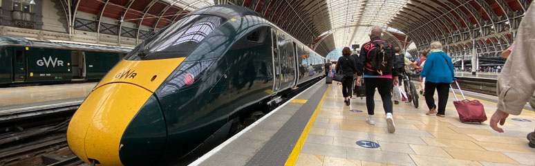 A train for Bath boarding at London Paddington