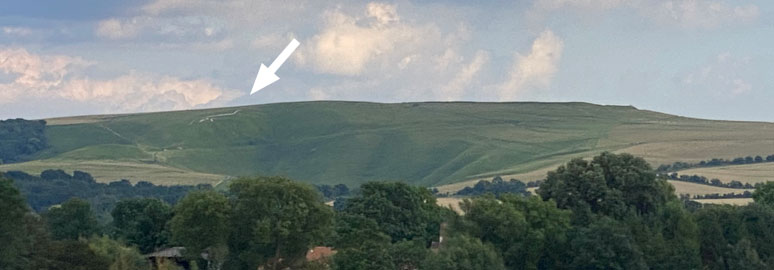 Uffington White Horse seen from a train from London to Bath