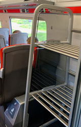 Luggage racks on an Azuma train to Edinburgh