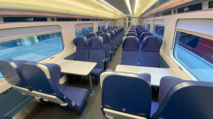 One-class seating on a London-Edinburgh Lumo train