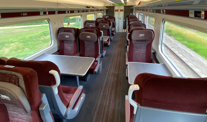 1st class seats on an Azuma train