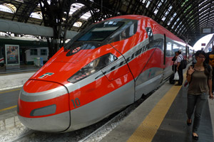 Frecciarossa train at Milan Centrale