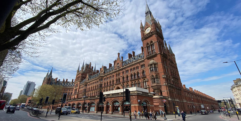 Exterior of St Pancras station, London