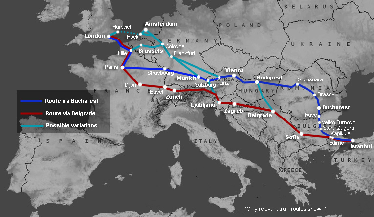 London to Istanbul train routes