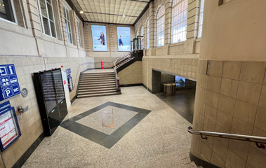 Steps down to underpass at Luxembourg station