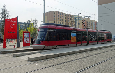 Inside the Rhone Express tram to St Exupery