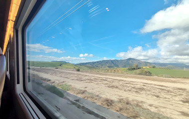Scenery from on a Barcelona to Madrid Iryo train