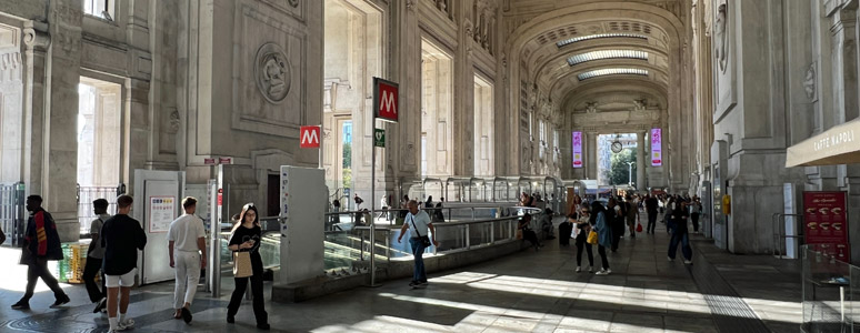 Entrance to the metro at Milan Centrale