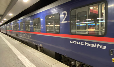 Couchette car on Munich-Amsterdam sleeper