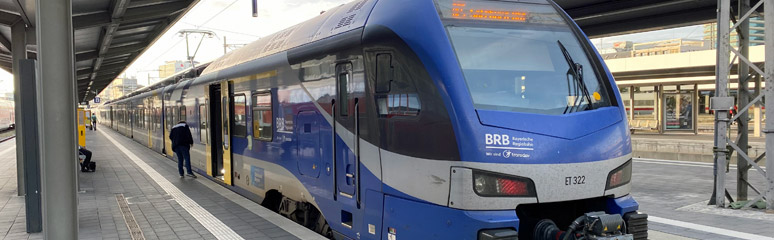 Munich to Salzburg BRB regional train at Munich Hbf