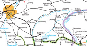 Munich to Salzburg train route map