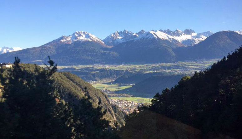 Scenery between Munich and Innsbruck via Garmisch