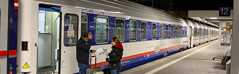 The 'Lisinski' sleeper train from Munic to Zagreb, boarding in Munich