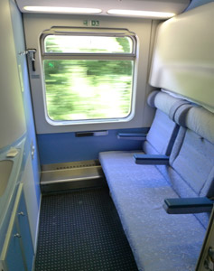 Croatian sleeper compartment in daytime seats mode