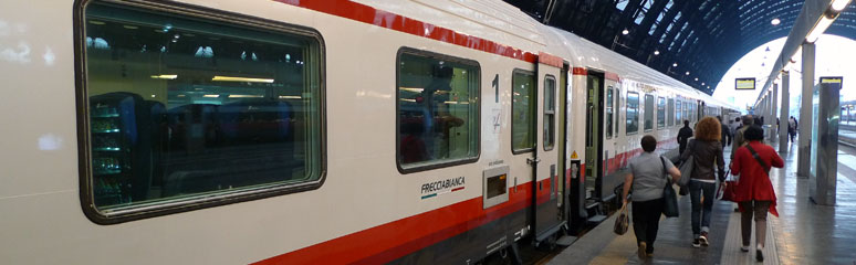 Frecciabianca train at Milan Centrale
