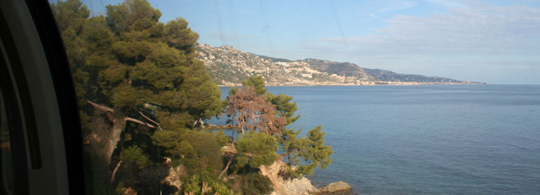 Coastal scenery between Nice & Ventimiglia