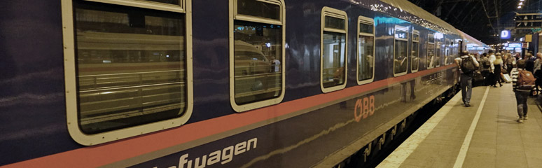 The Nightjet sleeper to Vienna at Cologne Hbf