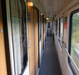 Corridor of a Nightjet couchette car