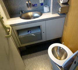 Toilet in a Nightjet couchette car