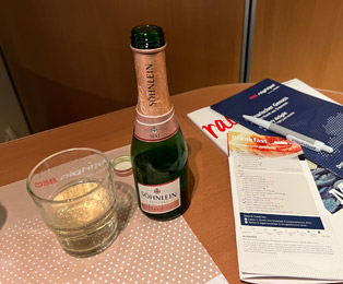 A few complimentary goodies on a Nightjet train