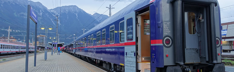 The Nightjet sleeper at Innsbruck