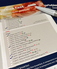 Nightjet breakfast menu