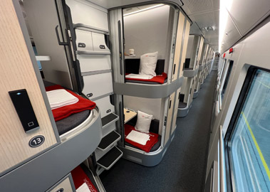 Mini-cabins in new generation Nightjet train