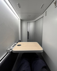 Inside a mini-cabin in the new generation Nightjet train