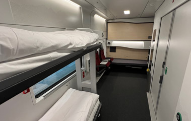 Wheelchair-accessible 4-berth sleeper in new generation Nightjet train