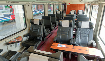 1st class seats in an open-plan car