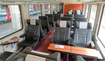 First class seats on EuroCity train from Munich to Innsbruck