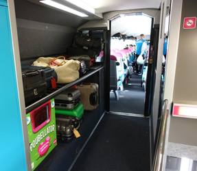 Ouigo train luggage rack, upstairs