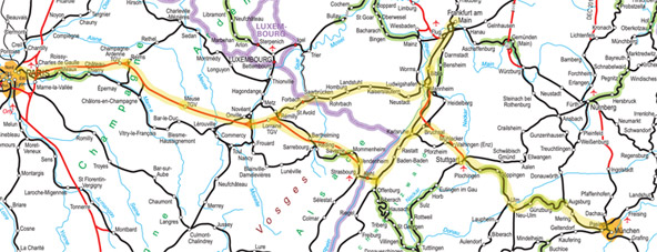 Paris to Germany Alleo trains route map