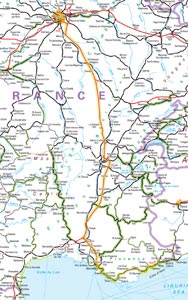 Paris to Nice train route map