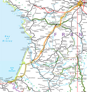 Paris to San Sebastian train route map