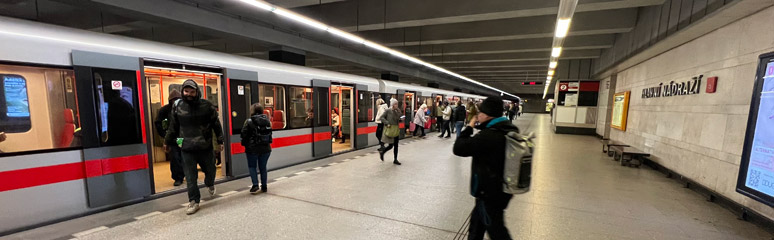 A metro train at Praha Hlavni