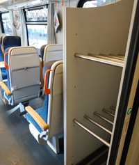 Luggage rack on Prague to Budapest train