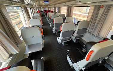 First class on Prague to Budapest EuroCity traiin