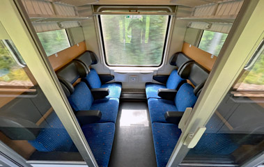 2nd class compartment on Prague to Budapest traiin