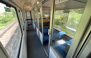 2nd class compartment on Prague to Budapest traiin