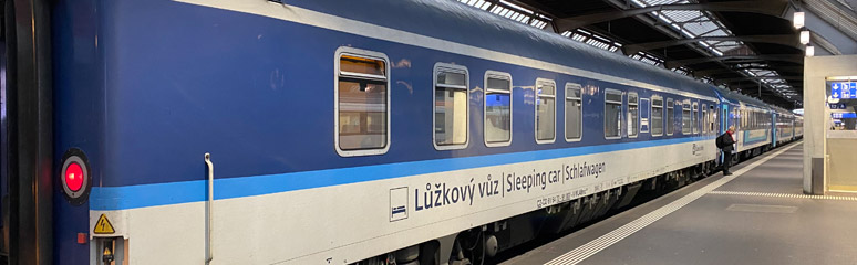 The Prague to Zuirch sleeping car boarding in Prague