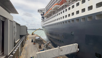 The QM2 at Southampton QEII Terminal