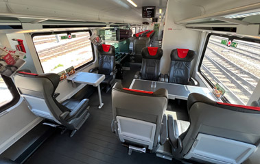 First class seats on a railjet train