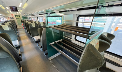 Large luggage rack on a railjet
