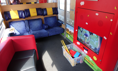 Standard class children's compartment on a RegioJet train
