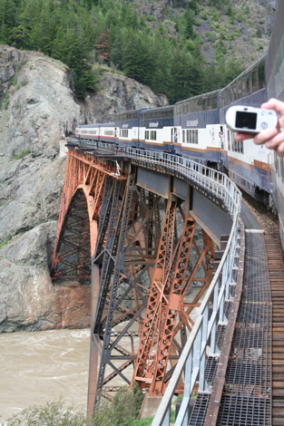 Rocky Mountaineer on the CNR Cisco Crossing