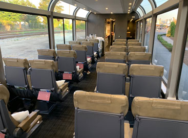 Inside a Rocky Mountaineer silver leaf car