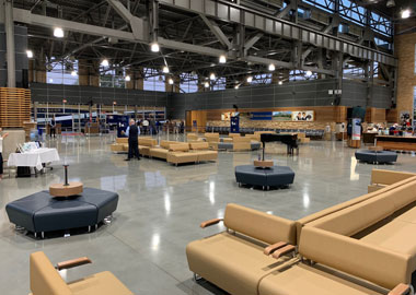 Inside the Rocky Mountaineer station in Vancouver