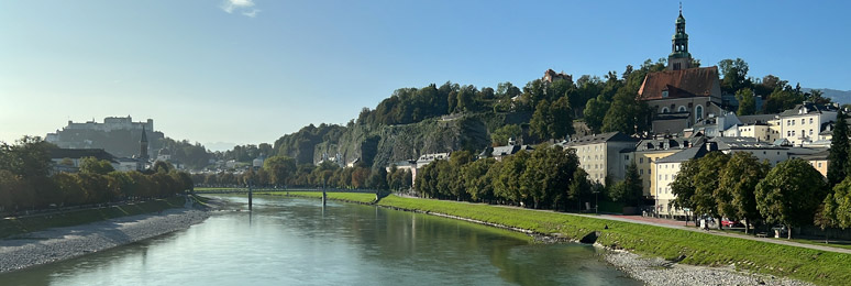 View from train arriving at or leaving Salzburg