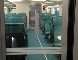 1st class seats on a Bosnian Talgo train